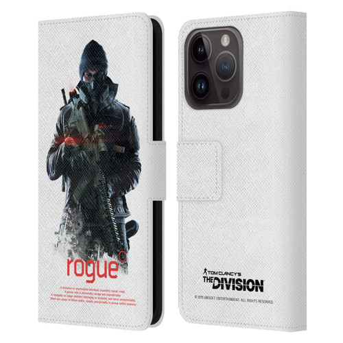 Tom Clancy's The Division Dark Zone Rouge 2 Leather Book Wallet Case Cover For Apple iPhone 15 Pro