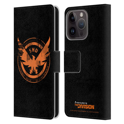 Tom Clancy's The Division Key Art Logo Black Leather Book Wallet Case Cover For Apple iPhone 15 Pro