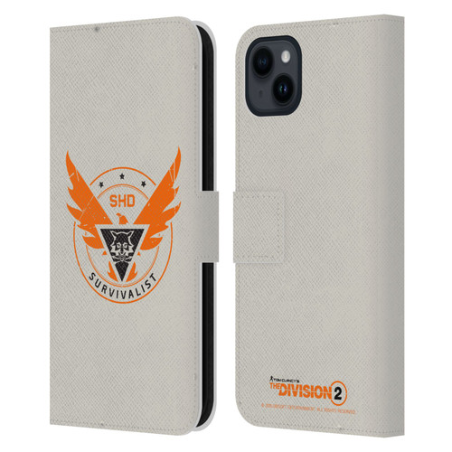 Tom Clancy's The Division 2 Logo Art Survivalist Leather Book Wallet Case Cover For Apple iPhone 15 Plus