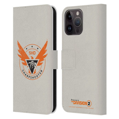 Tom Clancy's The Division 2 Logo Art Sharpshooter Leather Book Wallet Case Cover For Apple iPhone 15 Pro Max