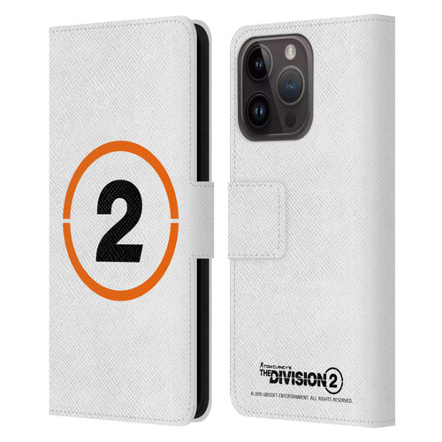 Tom Clancy's The Division 2 Logo Art Ring 2 Leather Book Wallet Case Cover For Apple iPhone 15 Pro