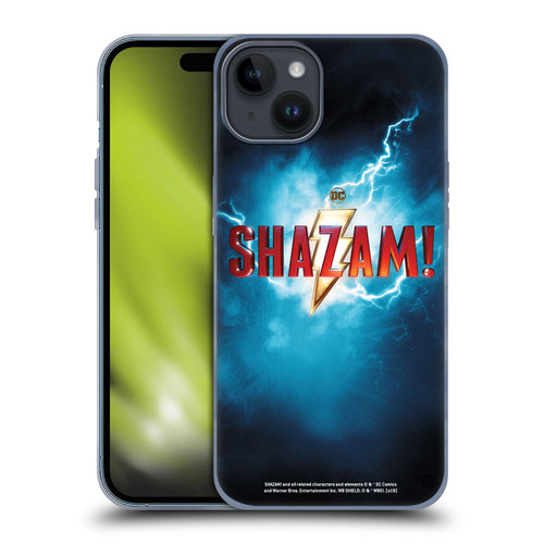 Shazam! 2019 Movie Logos Poster Soft Gel Case for Apple iPhone 15 Plus