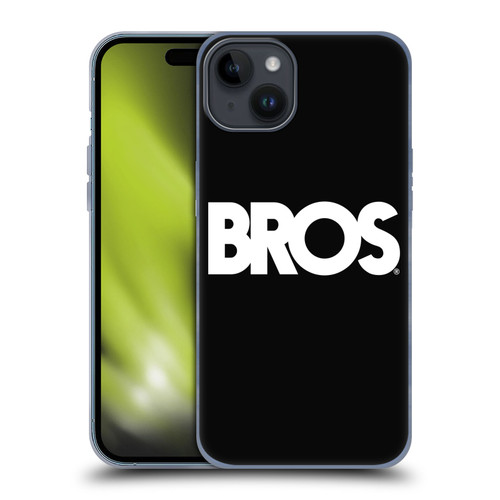 BROS Logo Art Text Soft Gel Case for Apple iPhone 15 Plus