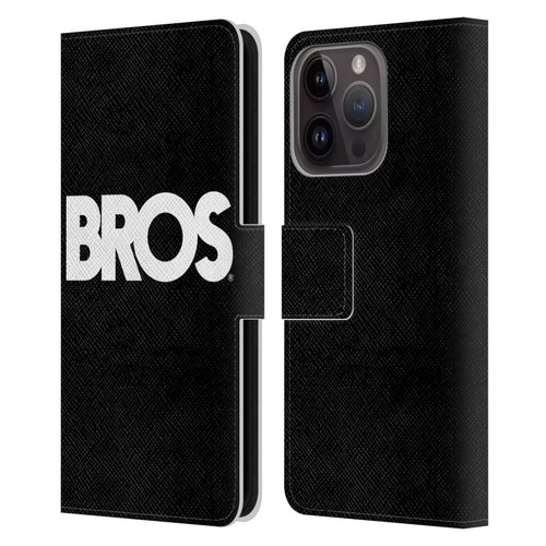 BROS Logo Art Text Leather Book Wallet Case Cover For Apple iPhone 15 Pro
