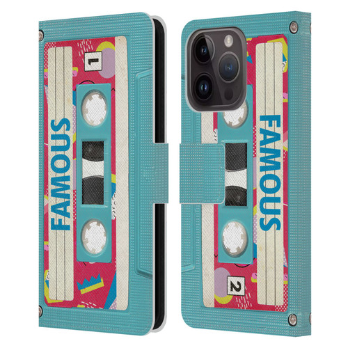 BROS Vintage Cassette Tapes When Will I Be Famous Leather Book Wallet Case Cover For Apple iPhone 15 Pro