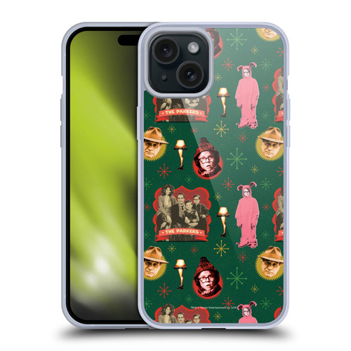 A Christmas Story Composed Art Alfie Family Pattern Soft Gel Case for Apple iPhone 15 Plus
