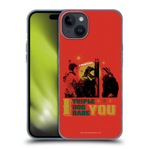 A Christmas Story Composed Art Triple Dog Dare Soft Gel Case for Apple iPhone 15 Plus