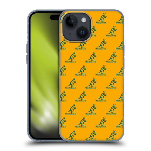 Australia National Rugby Union Team Crest Pattern Soft Gel Case for Apple iPhone 15
