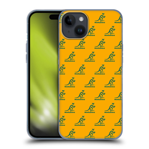 Australia National Rugby Union Team Crest Pattern Soft Gel Case for Apple iPhone 15 Plus