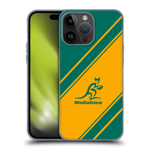 Australia National Rugby Union Team Crest Stripes Soft Gel Case for Apple iPhone 15 Pro Max