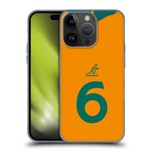Australia National Rugby Union Team 2021/22 Players Jersey Position 6 Soft Gel Case for Apple iPhone 15 Pro