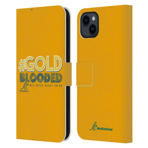 Australia National Rugby Union Team Wallabies Goldblooded Leather Book Wallet Case Cover For Apple iPhone 15 Plus