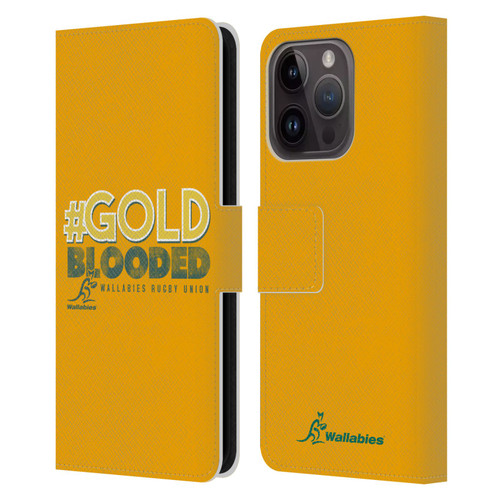 Australia National Rugby Union Team Wallabies Goldblooded Leather Book Wallet Case Cover For Apple iPhone 15 Pro