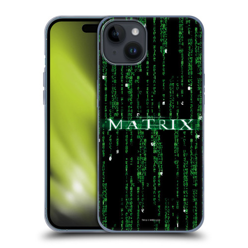 The Matrix Key Art Codes Soft Gel Case for Apple iPhone 15 Plus
