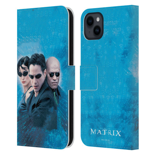 The Matrix Key Art Group 3 Leather Book Wallet Case Cover For Apple iPhone 15 Plus