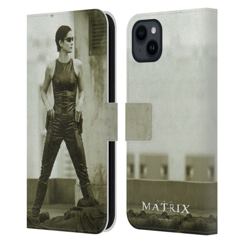 The Matrix Key Art Trinity Leather Book Wallet Case Cover For Apple iPhone 15 Plus