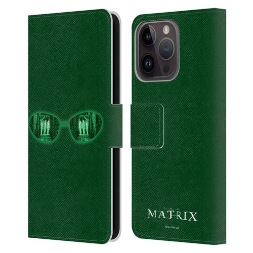 The Matrix Key Art Glass Leather Book Wallet Case Cover For Apple iPhone 15 Pro
