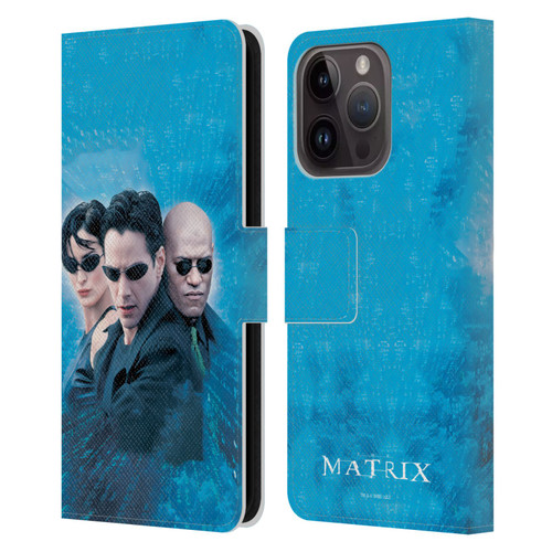 The Matrix Key Art Group 3 Leather Book Wallet Case Cover For Apple iPhone 15 Pro