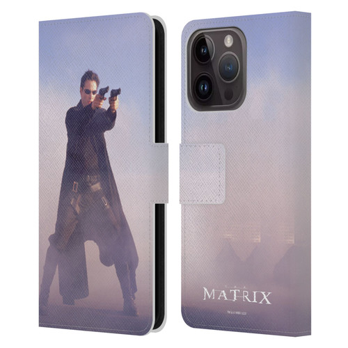 The Matrix Key Art Neo 2 Leather Book Wallet Case Cover For Apple iPhone 15 Pro