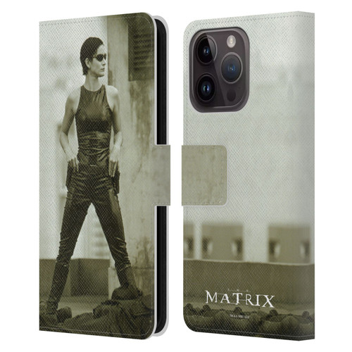 The Matrix Key Art Trinity Leather Book Wallet Case Cover For Apple iPhone 15 Pro