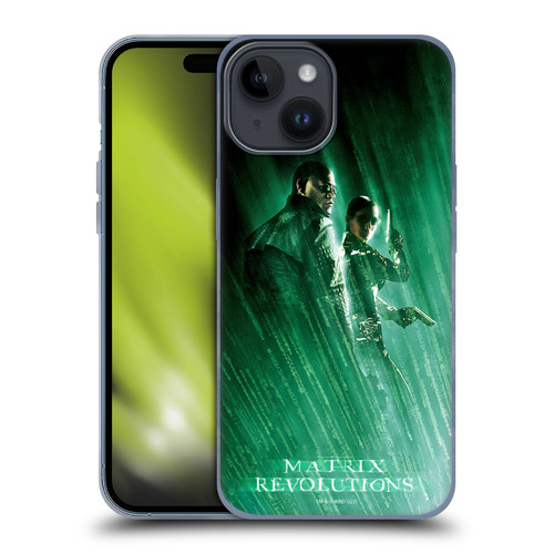 The Matrix Revolutions Key Art Morpheus Trinity Soft Gel Case for Apple iPhone 15