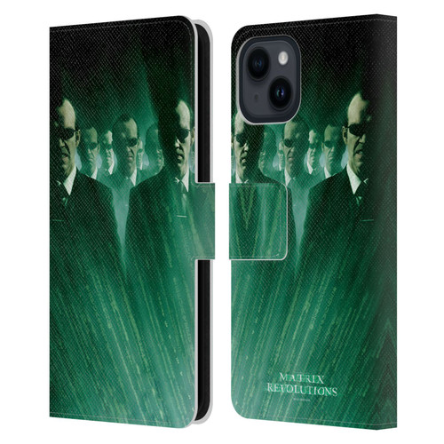 The Matrix Revolutions Key Art Smiths Leather Book Wallet Case Cover For Apple iPhone 15