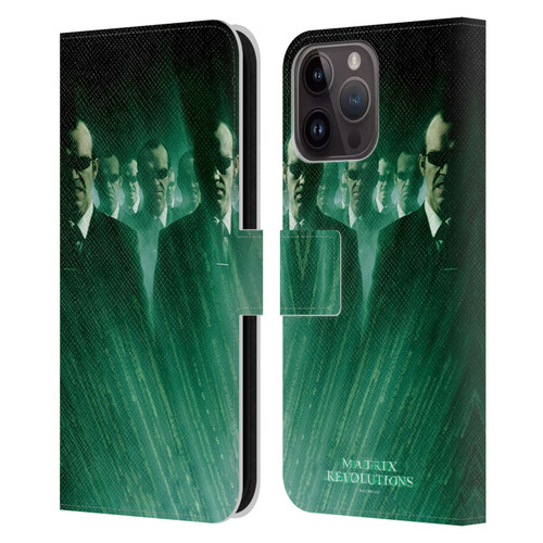 The Matrix Revolutions Key Art Smiths Leather Book Wallet Case Cover For Apple iPhone 15 Pro Max