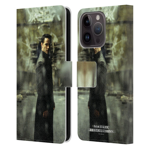 The Matrix Revolutions Key Art Neo 2 Leather Book Wallet Case Cover For Apple iPhone 15 Pro