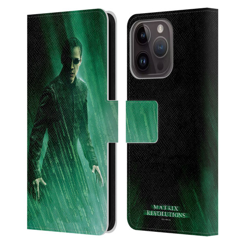 The Matrix Revolutions Key Art Neo 3 Leather Book Wallet Case Cover For Apple iPhone 15 Pro