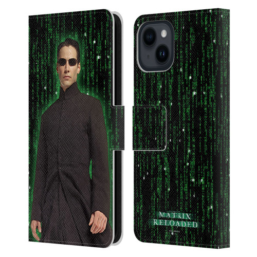 The Matrix Reloaded Key Art Neo 1 Leather Book Wallet Case Cover For Apple iPhone 15