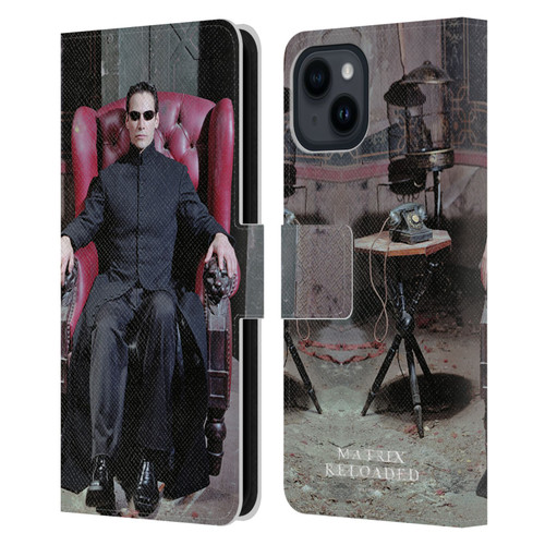 The Matrix Reloaded Key Art Neo 4 Leather Book Wallet Case Cover For Apple iPhone 15