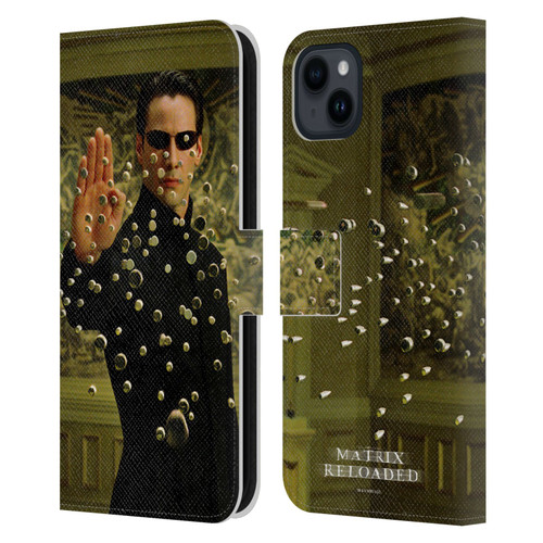 The Matrix Reloaded Key Art Neo 3 Leather Book Wallet Case Cover For Apple iPhone 15 Plus