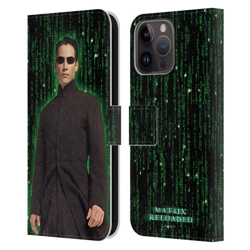 The Matrix Reloaded Key Art Neo 1 Leather Book Wallet Case Cover For Apple iPhone 15 Pro Max
