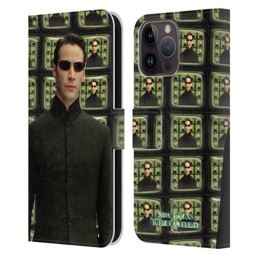 The Matrix Reloaded Key Art Neo 2 Leather Book Wallet Case Cover For Apple iPhone 15 Pro Max