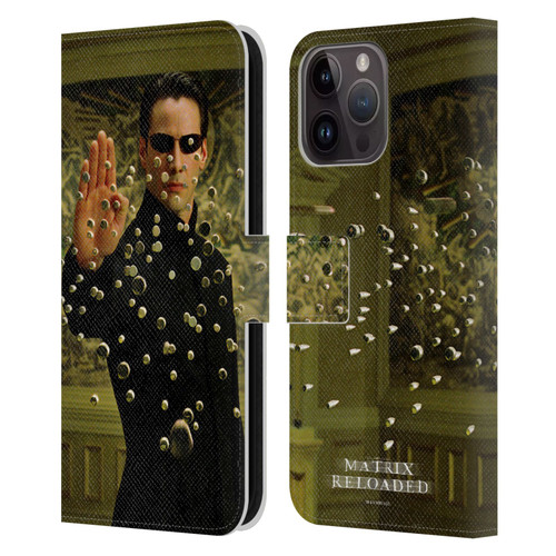 The Matrix Reloaded Key Art Neo 3 Leather Book Wallet Case Cover For Apple iPhone 15 Pro Max