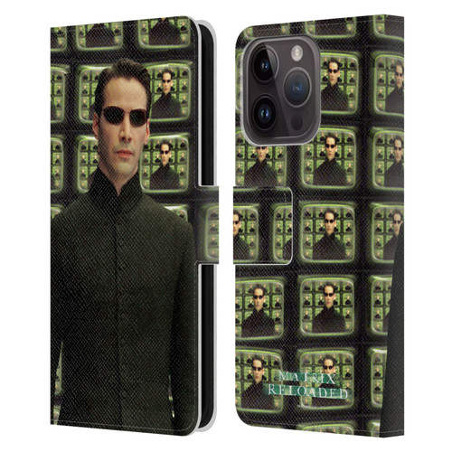 The Matrix Reloaded Key Art Neo 2 Leather Book Wallet Case Cover For Apple iPhone 15 Pro
