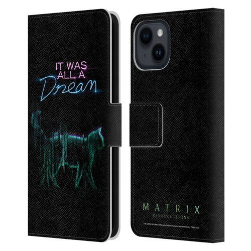 The Matrix Resurrections Key Art It Was All A Dream Leather Book Wallet Case Cover For Apple iPhone 15
