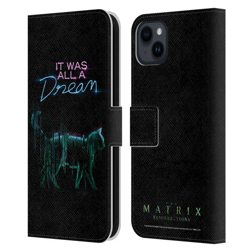 The Matrix Resurrections Key Art It Was All A Dream Leather Book Wallet Case Cover For Apple iPhone 15 Plus