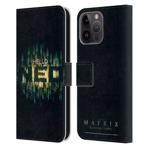 The Matrix Resurrections Key Art Hello Neo Leather Book Wallet Case Cover For Apple iPhone 15 Pro Max