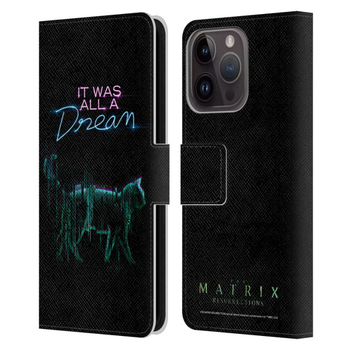 The Matrix Resurrections Key Art It Was All A Dream Leather Book Wallet Case Cover For Apple iPhone 15 Pro