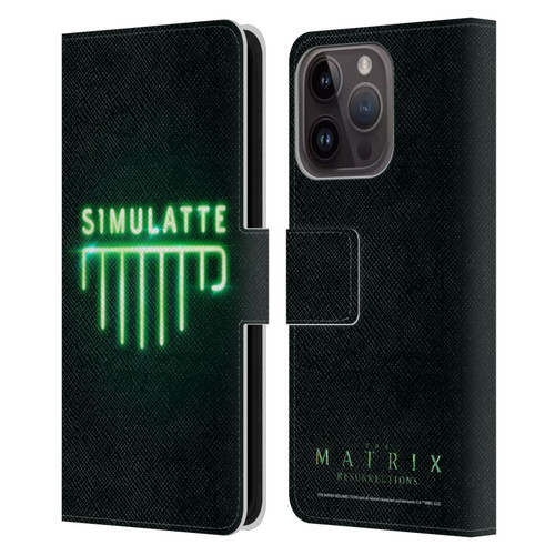 The Matrix Resurrections Key Art Simulatte Leather Book Wallet Case Cover For Apple iPhone 15 Pro