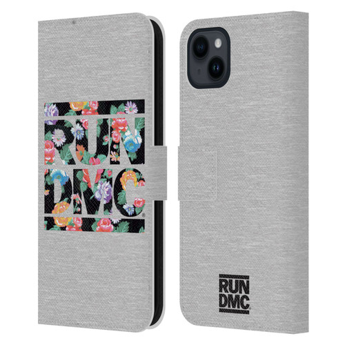 Run-D.M.C. Key Art Floral Leather Book Wallet Case Cover For Apple iPhone 15 Plus