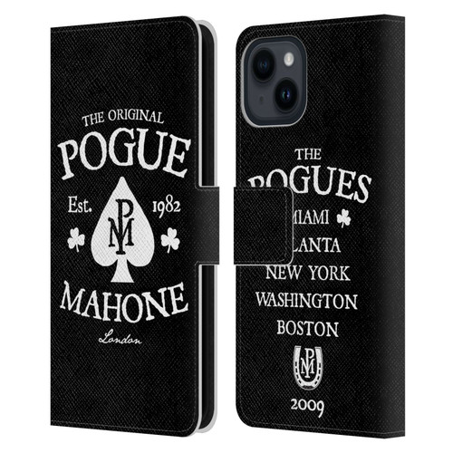 The Pogues Graphics Mahone Leather Book Wallet Case Cover For Apple iPhone 15