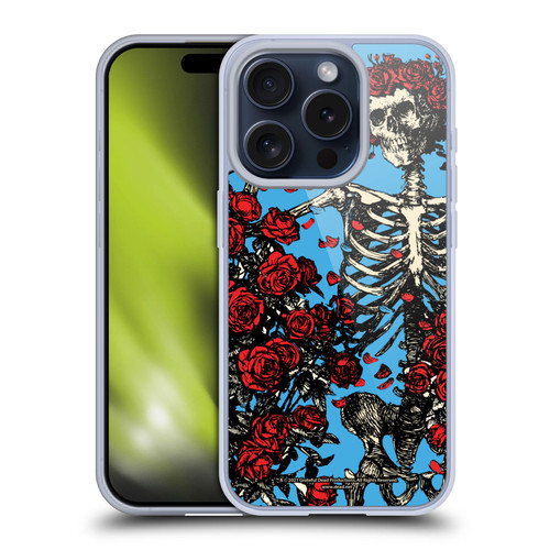 Grateful Dead Trends Bertha Skull Roses Soft Gel Case for Apple iPhone 15 Pro & MagSafe