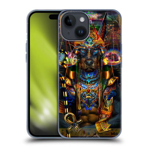 Jumbie Art Gods and Goddesses Anubis Soft Gel Case for Apple iPhone 15