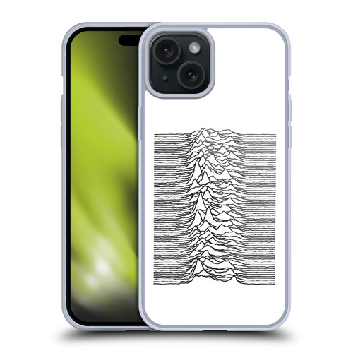 Joy Division Graphics Pulsar Waves Soft Gel Case for Apple iPhone 15 Plus