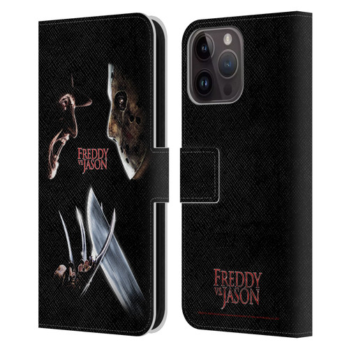 Freddy VS. Jason Graphics Freddy vs. Jason Leather Book Wallet Case Cover For Apple iPhone 15 Pro Max