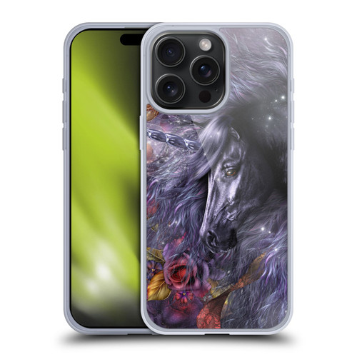 Laurie Prindle Fantasy Horse Blue Rose Unicorn Soft Gel Case for Apple iPhone 15 Pro Max