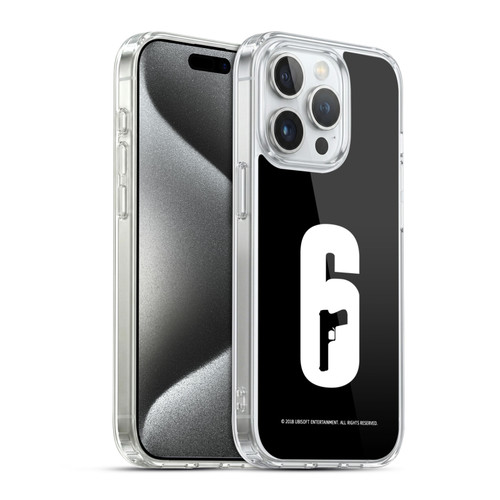 Tom Clancy's Rainbow Six Siege Logos Black And White Soft Gel Case for Apple iPhone 15 Pro & MagSafe