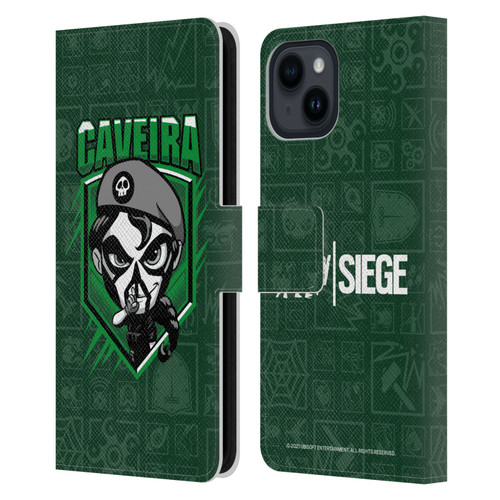 Tom Clancy's Rainbow Six Siege Chibi Operators Caveira Leather Book Wallet Case Cover For Apple iPhone 15